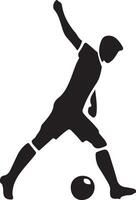 calcio giocatore posa vettore icona nel piatto stile nero colore silhouette, bianca sfondo 16
