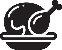 minimo pollo arrosto masala icona, simbolo, nero colore silhouette, bianca sfondo 5 vettore