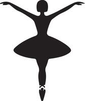 ballerina danza vettore icona nel piatto stile nero colore silhouette bianca sfondo 17