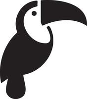 minimo tucano uccello logo concetto, clipart, simbolo, nero colore silhouette, bianca sfondo 7 vettore