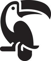 minimo tucano uccello logo concetto, clipart, simbolo, nero colore silhouette, bianca sfondo 9 vettore