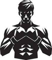 combattente logo, boxe isolato Basso poligonale vettore illustrazione, vettore nero colore silhouette 9