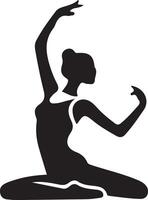 ballerina danza vettore icona nel piatto stile nero colore silhouette bianca sfondo 38