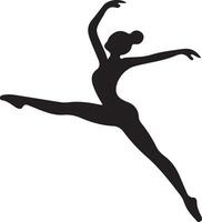 ballerina danza vettore icona nel piatto stile nero colore silhouette bianca sfondo 11