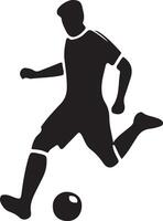 calcio giocatore posa vettore icona nel piatto stile nero colore silhouette, bianca sfondo 17
