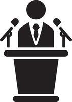 podio icona vettore persona pubblico discorso per presentazione bianca sfondo 17