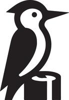 picchi uccello logo concetto, nero colore silhouette, bianca sfondo 16 vettore