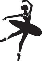 ballerina danza vettore icona nel piatto stile nero colore silhouette bianca sfondo 35