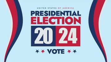 Stati Uniti d'America presidenziale elezioni 2024. unito stati di America elezioni 2024 striscione, sociale media inviare con testo scritto nel suo bandiera colori e stelle. il tuo votazione questioni vettore