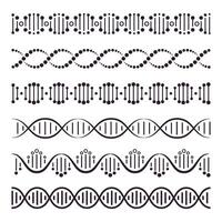dna elica. spirale cromosoma struttura concetto, orizzontalmente spirale molecola, medico scienza dna elementi vettore illustrazione impostare. desossiribonucleico acido. genetico ingegneria. molecolare biologia