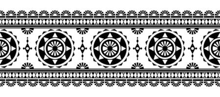 etnico confine ornamento vettore illustrazione. geometrico etnico orientale senza soluzione di continuità modello. nativo americano messicano africano indiano tribale stile. design confine, tessile, tessuto, vestiario, tappeto, batik.