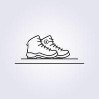 linea escursioni a piedi stivali icona vettore illustrazione logo design