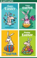 cartone animato Pasqua saluto carte disegni impostato vettore