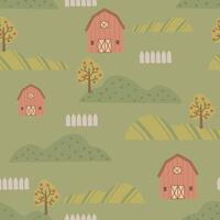 azienda agricola senza soluzione di continuità modello, primavera mano disegnato carino bambini sfondo Vintage ▾ retrò pallete vettore