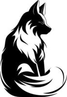 Volpe - nero e bianca isolato icona - vettore illustrazione
