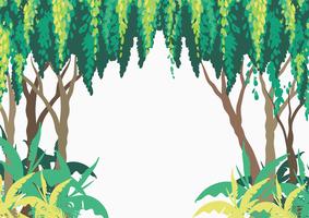 Disegno di sfondo con alberi nella foresta vettore