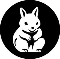 scoiattolo - nero e bianca isolato icona - vettore illustrazione