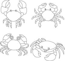 schema Granchio clipart impostato per Gli amanti di marino vita e oceano creature vettore