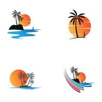collezione di loghi e simboli di naturale spiaggia bellezza design vettore illustrazione
