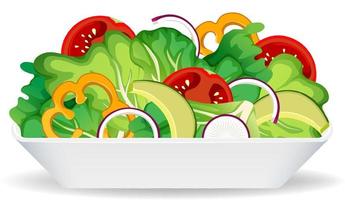 pasto sano con insalatiera di verdure fresche vettore