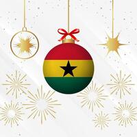 Natale palla ornamenti Ghana bandiera celebrazione vettore