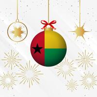 Natale palla ornamenti Guinea bissau bandiera celebrazione vettore