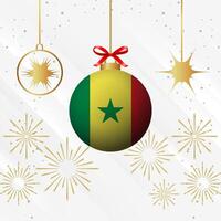 Natale palla ornamenti Senegal bandiera celebrazione vettore