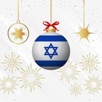 Natale palla ornamenti Israele bandiera celebrazione vettore