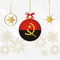 Natale palla ornamenti angola bandiera celebrazione vettore