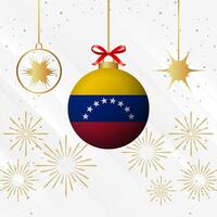 Natale palla ornamenti Venezuela bandiera celebrazione vettore