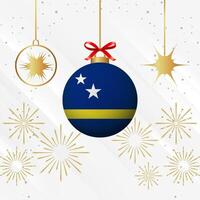 Natale palla ornamenti Curacao bandiera celebrazione vettore