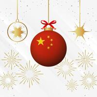 Natale palla ornamenti Cina bandiera celebrazione vettore