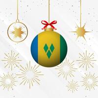 Natale palla ornamenti santo vincent e il grenadine bandiera celebrazione vettore