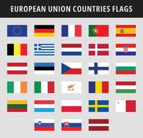 piatto illustrazione di tutti europeo nazione nazionale bandiere. Europa nazione bandiere collezione. vettore