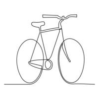 continuo uno linea in bicicletta schema su un' bianca sfondo vettore arte illustrazione