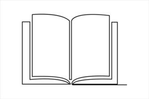 continuo uno linea disegno di un' libro icona. schema vettore illustrazione