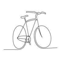 continuo uno linea in bicicletta schema su un' bianca sfondo vettore arte illustrazione