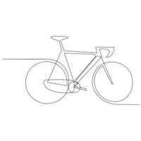 continuo uno linea in bicicletta schema su un' bianca sfondo vettore arte illustrazione