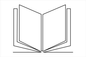 continuo uno linea disegno di un' libro icona. schema vettore illustrazione