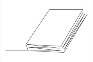 continuo uno linea disegno di un' libro icona. schema vettore illustrazione