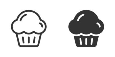 Cupcake icona isolato su un' bianca sfondo. vettore illustrazione.