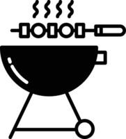 barbecue glifo e linea vettore illustrazione