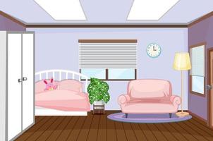 interno della camera da letto dei bambini con mobili vettore