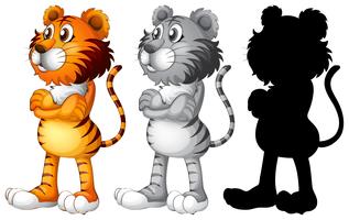 Set di caratteri di tigre vettore