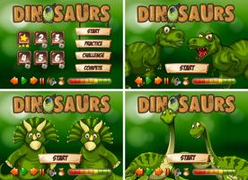 Modello di gioco con tema di dinosauri vettore