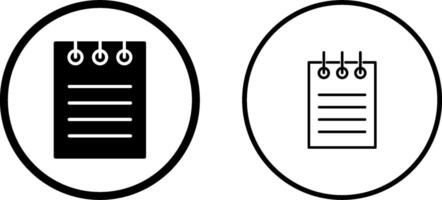bloc notes vettore icona