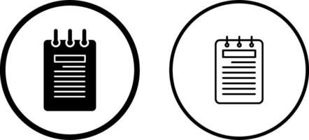 bloc notes vettore icona