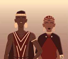 coppia aborigena africana vettore