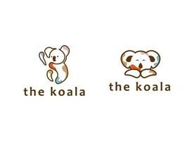 carino pigro koala logo design icona. koala logo design vettore