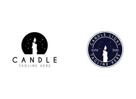candela leggero logo. silhouette candela logo design per negozio marchio. vettore